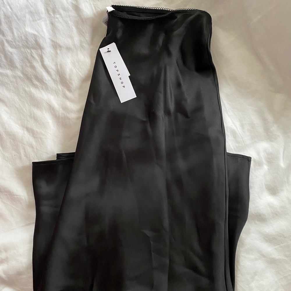 Topshop satin midi skirt